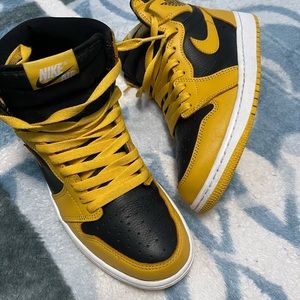 Nike air jordan 1 high retro og (pollen/ yellow/ black/ white) men us 8.5